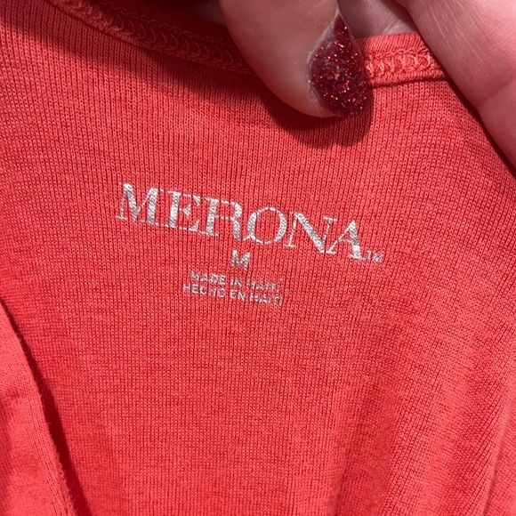 Merona Tank Top Sleeveless Lounge Casual Scoop Neck Wide Straps Orange Medium - Picture 2 of 4